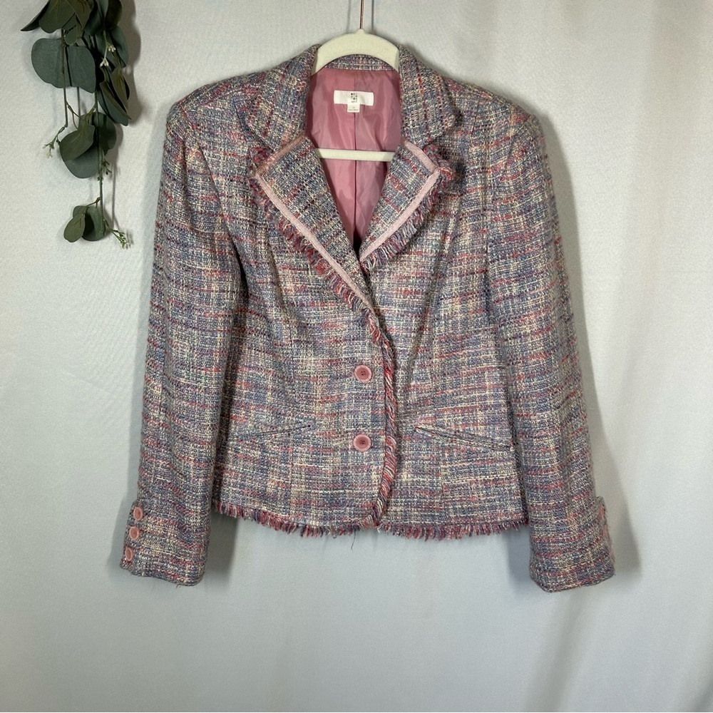 Apt 9 | Vintage Tweed Blazer Jacket Pink Purple Women's Size 10